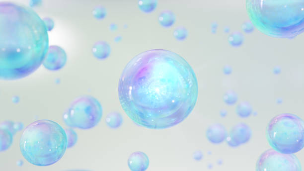 istock Transparent balls, floating holographic liquid blobs 1445480725