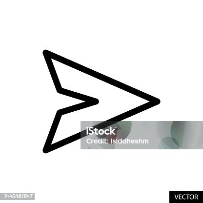 istock Send message vector icon in line style design isolated on white background. Editable stroke. 1445481847
