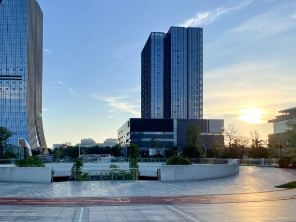 istock Modern city buildings and open Spaces 1445488048