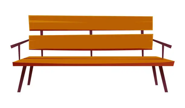 Vector illustration of Vector Bench isolated. Park wooden bench illustration.