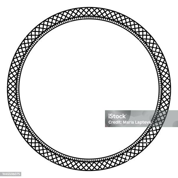 Vintage Round Frame With Patterns Circular Frames On A White