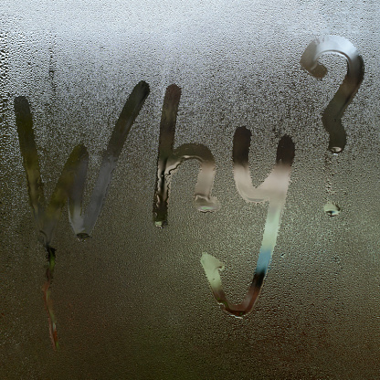 The inscription on the glass why, glass or window with condensation, the problem of foggy windows and glass.