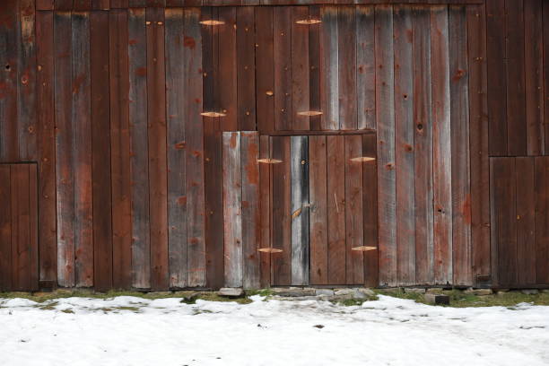 istock Barn in Winter Detail 1445513468