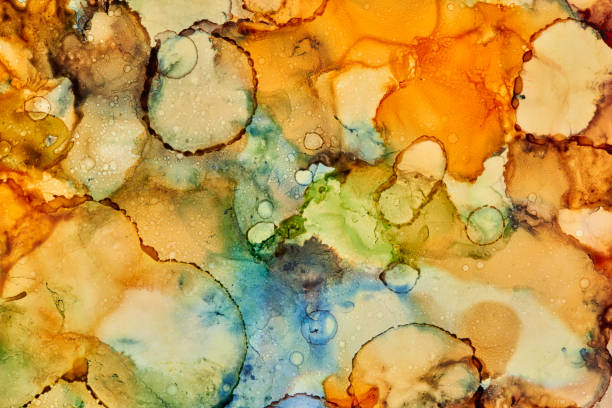 istock Abstract fluid art painting with alcohol ink. 1445514661