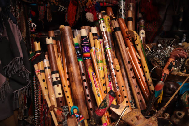 istock Set of Andean flutes (flauta quena) from Peru. 1445515176