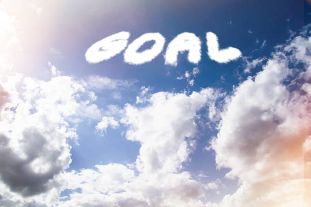 istock Goal. Text from clouds in sky in bright sunlight. 1445517494