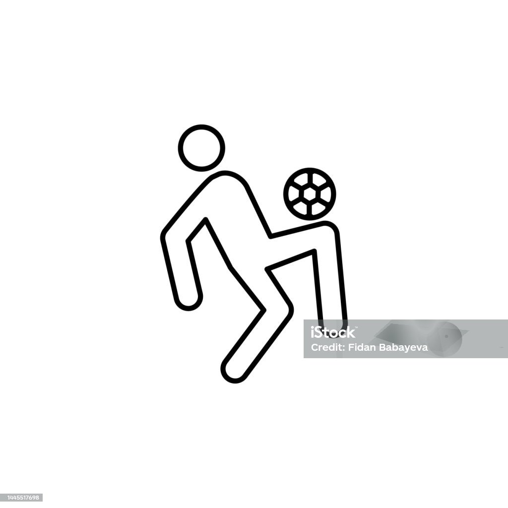 Football Player Icon Illustration On White Background Stock