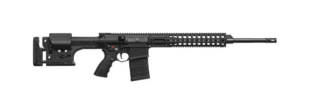 istock Modern automatic rifle isolated on white background. Weapons for police, special forces and the army. Automatic carbine. Assault rifle on white back. 1445517906