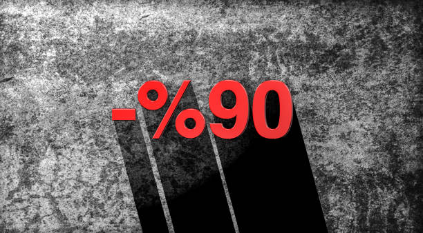 Red 90% discount Text on the Wall