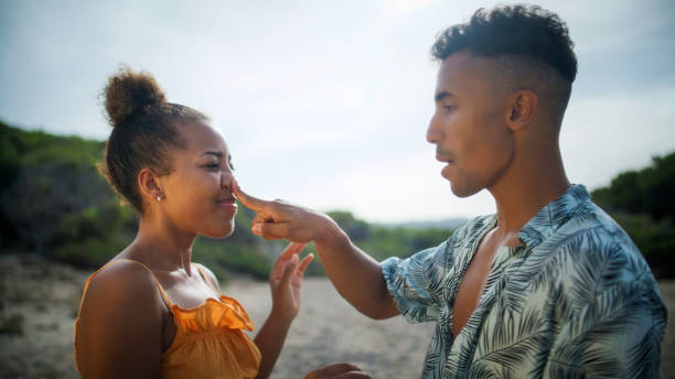 istock Make me smile! Romantic african ethnicity couple playfully teasing each other 1445522714