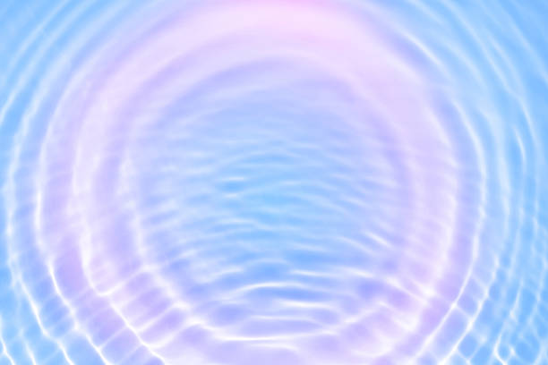 Serum or water texture close up. Blue, purple and pink gradient liquid gel background. Transparent beauty skincare sample. Water clear transparent background. Banner with copy space