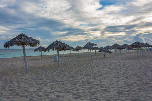 istock Beach and sky before hurricane in Cuba 1445532377