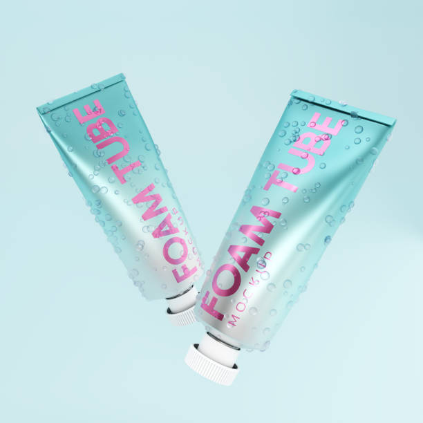 istock 3D green gradient facial foam tube mockup 1445536857