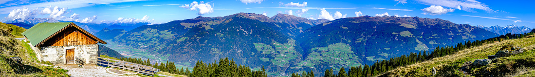 landscape at the Zillertal valley in austria - photo