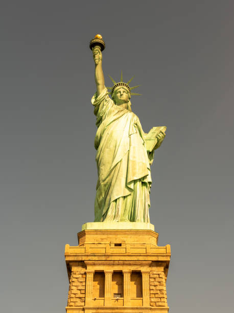 istock Toned sunset view from below the Statue of Liberty 1445540967