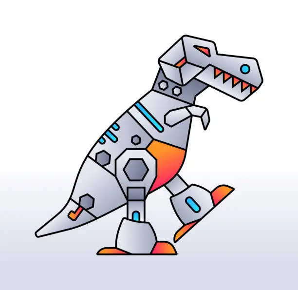 Vector illustration of Robotic Dinosaur T-Rex