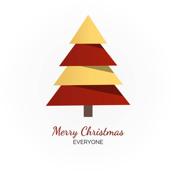 クリスマスツリーと輝く星が一番上にあるクリスマスカード - christmas backgrounds glitter star shape点のイラスト素材／クリップアート素材／マンガ素材／アイコン素材