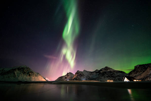 istock Aurora borealis over Lofoten, Norway 1445550485
