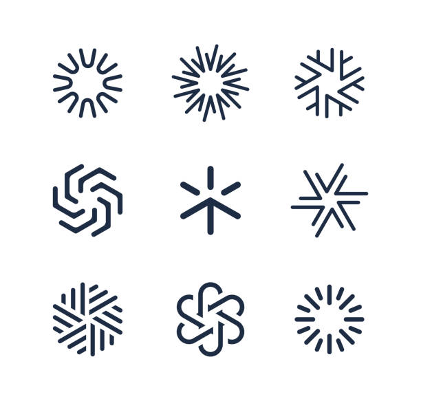ilustraciones, imágenes clip art, dibujos animados e iconos de stock de diseño de elementos de logotipo - sign symbol abstract circle
