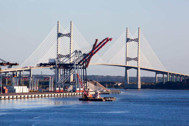 istock Jacksonville City Port And A Bridge 1445551011