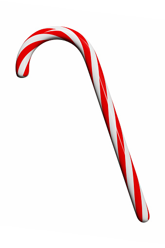 Christmas candy cane on the white background