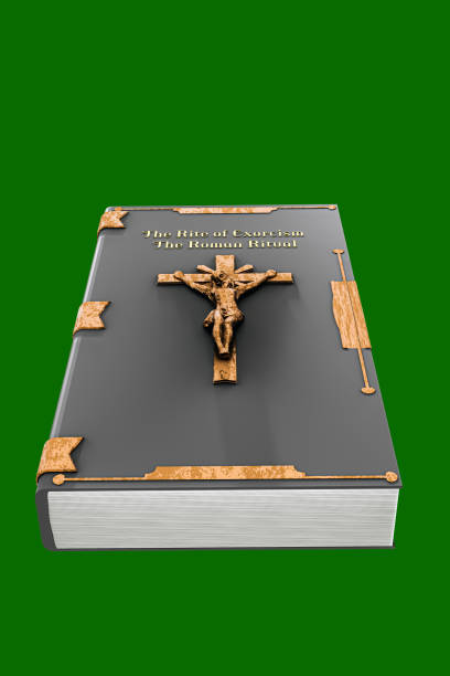 istock exorcism book on green background 1445553730