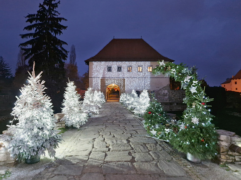 Varazdin, Croatia-November 29, 2022: Old town Varazdin in Christmas time. Advent in Varazdin