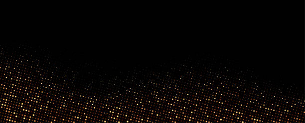 Abstract golden halftone dotted background. Abstract golden halftone dotted background. Space for text. Vector illustration. horizontal bar stock illustrations