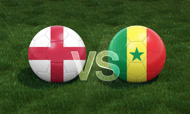 Announcement of the match between the England and Senegal for sport soccer tournament and football championship. Announcement of the match between the England and Senegal for sport soccer tournament and football championship. 16 fixtures world cup. uk football online free bets stock pictures, royalty-free photos & images
