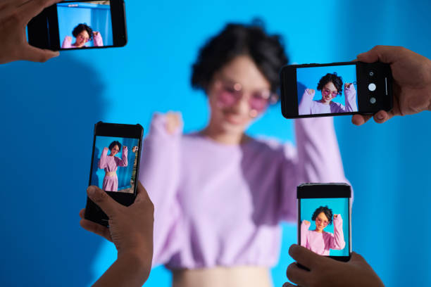 Subscribers Photographing Influencer stock photo