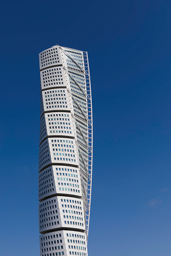 Turning Torso in Malmö, Sweden. At 190 metres, it is the second tallest building in the Nordic region as of late 2022.