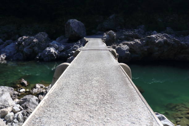 istock Crossing the Kuki Subsidence Bridge (Niyodogawa Town, Kochi Prefecture) 1445568136