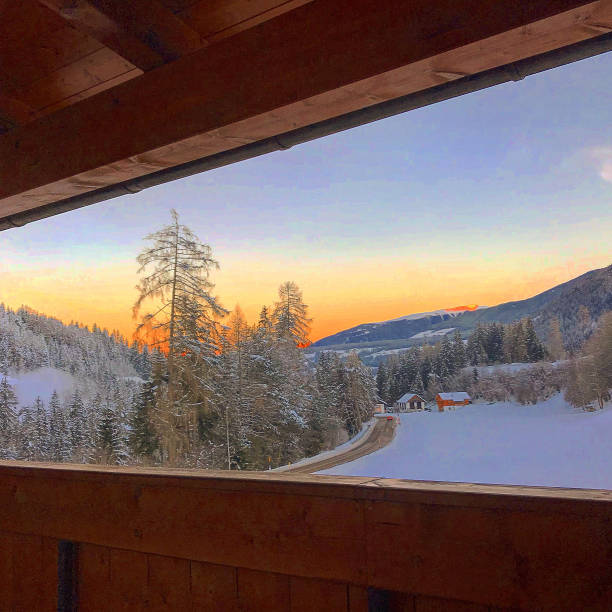 istock Beautiful snowy view in Alto Adige 1445569837