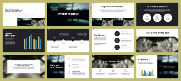 Elements of infographics for presentations templates Elements of infographics for presentations templates. Annual report, leaflet, book cover design. Brochure layout, flyer template design. Corporate report, advertising template in vector Illustration. slide show presentation software stock illustrations