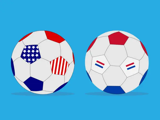 Vector illustration of USA vs Netherlands