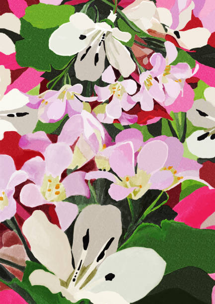 Verde floral 20221127 rosa - ilustração de arte em vetor