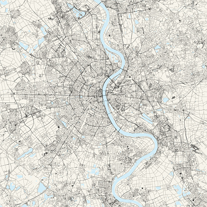 Topographic / Road map of Cologne, Germany. Map data is open data via openstreetmap contributors. All maps are layered and easy to edit. Roads are editable stroke.
