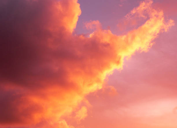 istock Clouds at sunset with an orange, pink and purple sky 1445578223