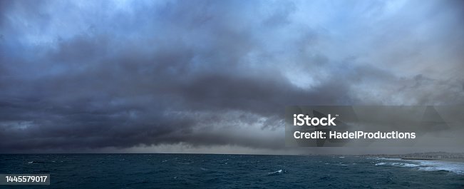 istock Storm panoramic off the Newport Beach Shore. 1445579017