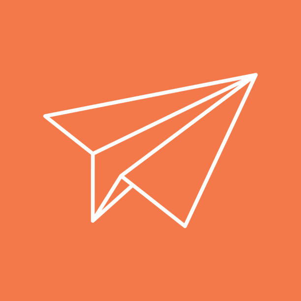istock Paper Plane Thin Line Icon. Paper Origami Airplane symbol. 1445579046