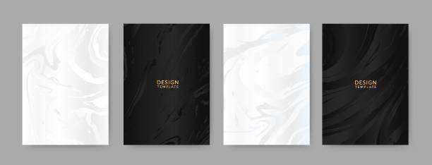 prestigious_background_set1_3803_5584_15 Modern vector cover design set. Prestigious background with abstract silver and black line pattern. Luxury elegant template for design menu, invitation, brochure, flyer layout, and presentation. invitation stock illustrations