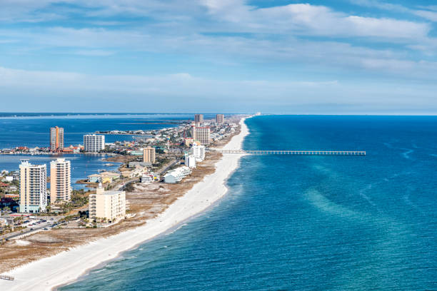 A scenic landscape view of the Gulf Islands National Seashore in Pensacola, Florida.