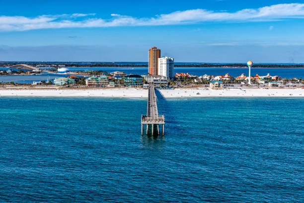 The town of Pensacola Beach, Florida shot from an altitude of about 500 feet during a helicopter photo flight.