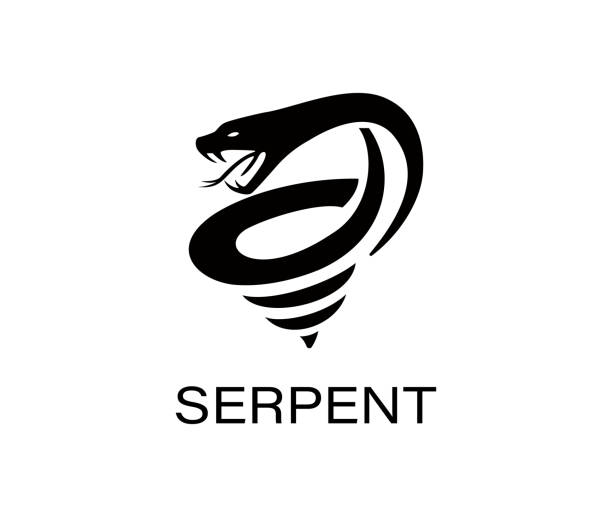 creative serpent design stock illustration - viper stock-grafiken, -clipart, -cartoons und -symbole