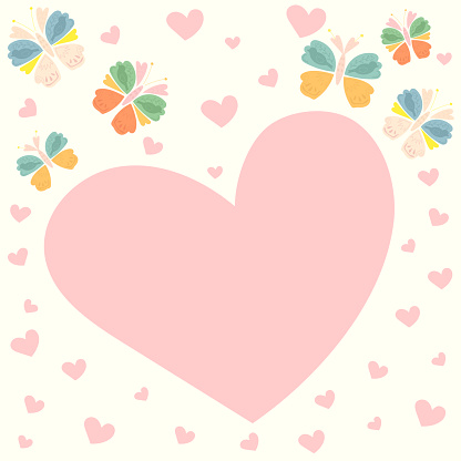 Butterfly And Heart Shape Template