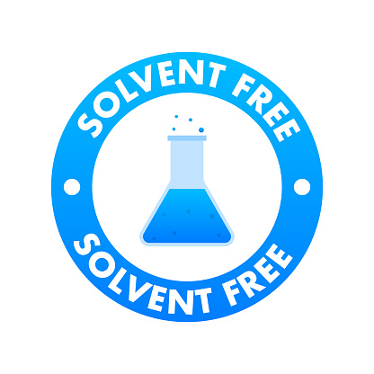 Solvent free product sign, label. Vector stock illustration.