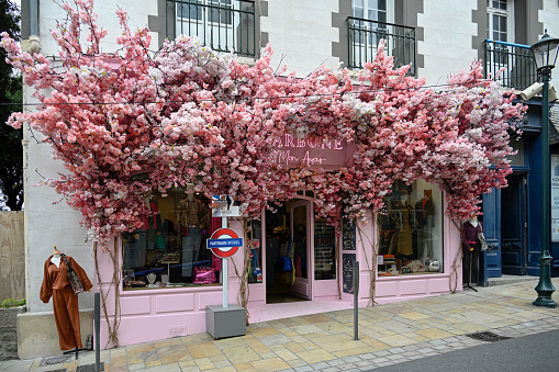Dinard, France, September 20, 2022 - The Carbone Mon Amour clothing store on Rue Levavasseur in Dinard.