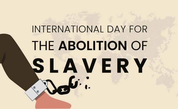 International Day for the Remembrance of the Slave Trade and its Abolition International Day for the Remembrance of the Slave Trade and its Abolition background of slaves in chains stock illustrations