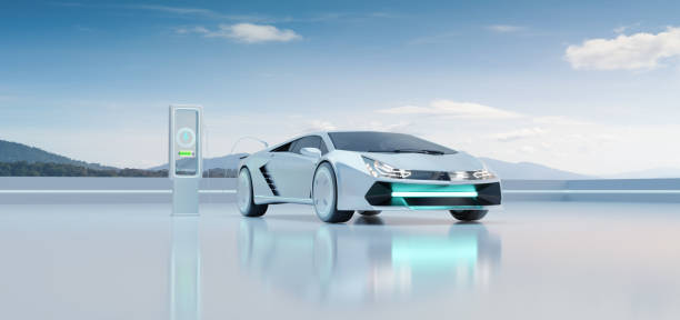 istock EV Car charging with modern UI control information display charging station 1445611213