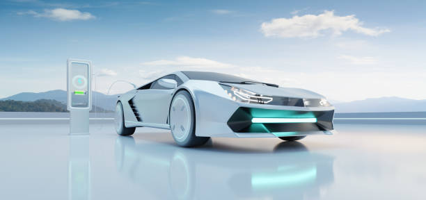 istock EV Car charging with modern UI control information display charging station 1445611257
